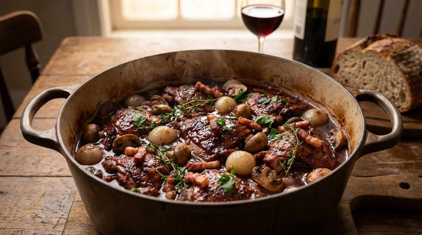 Recette coq au vin pour 4 personnes : succès garanti