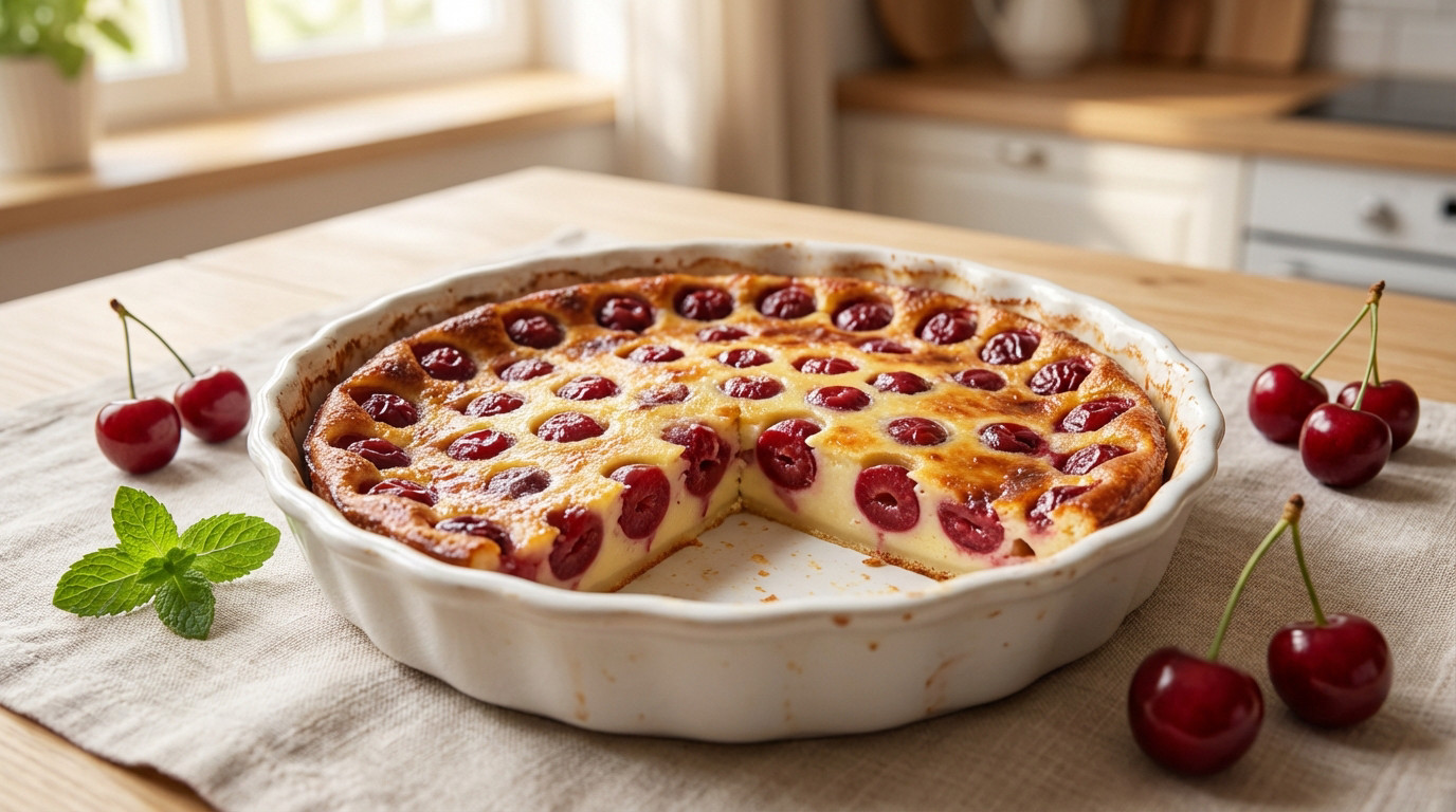 Recette clafoutis cerises : dosage parfait pour 4 personnes