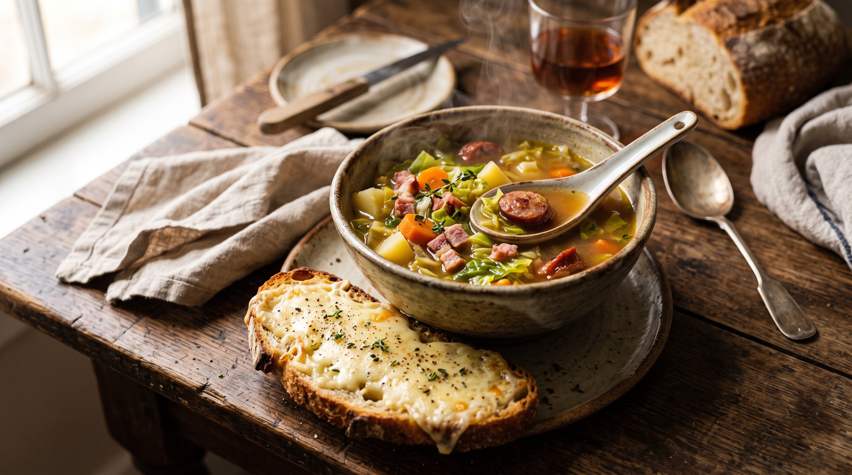 Soupe aux choux auvergnate paysanne